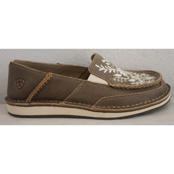 Ariat 10034098 Women's Sz 7B Brown Suede Cruiser Embroidered Slip-On Shoes - Picture 4 of 13